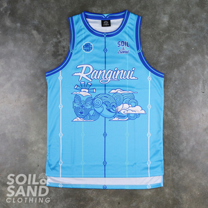 Ranginui Singlet – Sky Blue Soil and Sand
