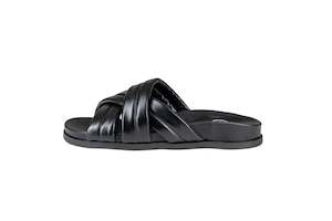 Flats: PREORDER Zen Leather Slides Black