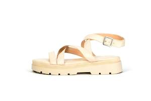 Flats: Sofia Sandal Cream