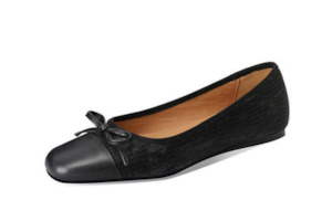 Workwear: Black Leather Ballet Flats – Amelie (PREORDER)