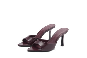 Evening Wear: Wine Leather Mule Heel - Milan