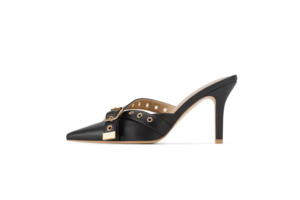 Evening Wear: Black Leather Mule - Mara