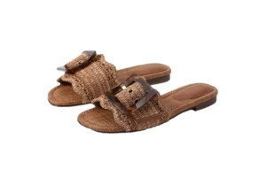 Brown Raffia Flat – Isla