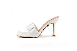 Heels: Julia Ruffled Mule White