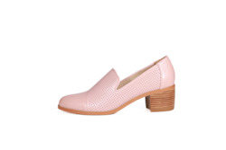 Flats: Harris Leather Loafers Blush Pink