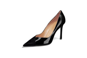 Wide Fit: Black Two-Tone Leather Pump – Verona