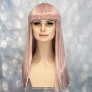 Dusty Light Pink, Straight with Fringe, hard front Sole Wig Works