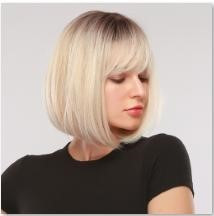 Highlighted blond bob with dark roots Sole Wig Works