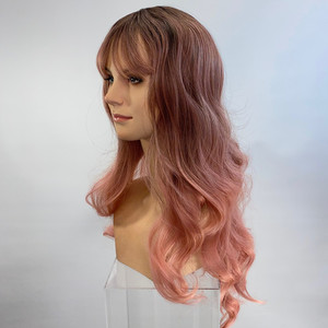 Dusty pink with pink and brown highlighted roots Sole Wig Works