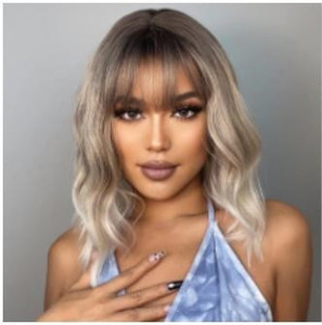 Light blond with dark brown roots Sole Wig Works