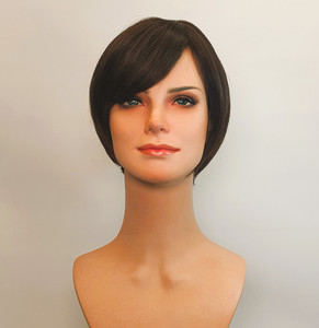 Black short with side sweep fringe Sole Wig Works