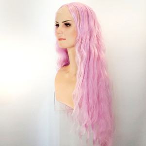 Long Pink Wavey Sole Wig Works