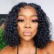 Bob wig, Jerry Curl texture, colour 1B Sole Wig Works