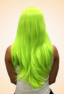 Neon Green Straight Wave with Lace Sole Wig Works