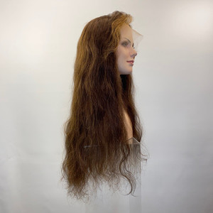 Dark brown with money pieces - Human Hair Sole Wig Works