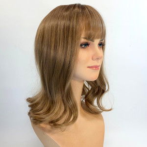 Light brown with mid brown roots hard front Sole Wig Works