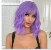 Bright lilac waved lob Sole Wig Works