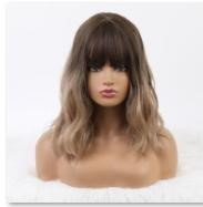 Brown Lob with dark brown roots Sole Wig Works