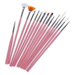Women: Nail Art Acrylic UV Gel Design Brush Set Painting Pen Tips Tools Kit 15Pcs