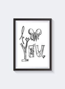 Mickey Love Print