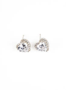 Surrounded Heart Earring