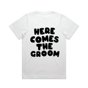 Here Comes The Groom Tee | Black on White