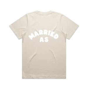 Married As Tee | White on Ecru