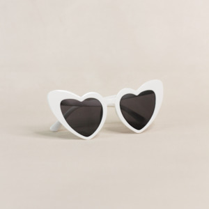Accessories: White Heart Glasses
