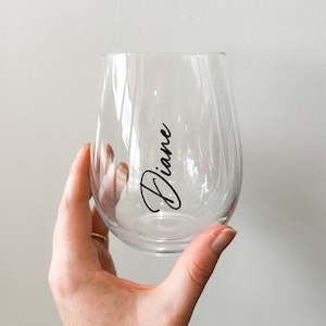 Plan Prep: Personalised Stemless Wine Glasses