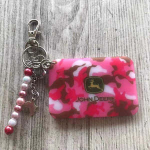 Keyring - Pink John Deere Camo