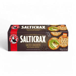 Biscuits Rusks: Bakers Salticrax Black Pepper Crackers - 200g