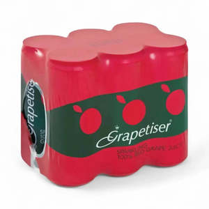 Grapetiser Sparkling 100% Red Grape Juice 330ml - 6-Pack