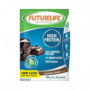 Products: Futurelife Energy High Protein Chocolate Crunch - (4x50g bars)