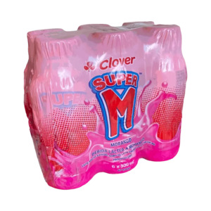 Clover Super M - Medium Fat Strawberry Milk - 300ml (Pack of 6)
