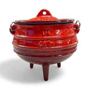 LK Enamel Pot 3-Leg 0.7L #1/4 (Red)