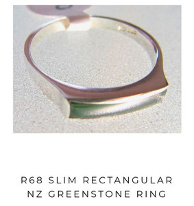 Products: Slim Greenstone Rectangular Ring SomethingKiwi