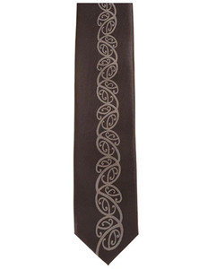 Products: Black Maori Tie with Grey Kowhaiwhai SomethingKiwi