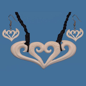 Bone Koru Necklace and Earring Set SomethingKiwi