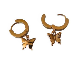 Products: Butterfly Huggies 18k Gold Earrings SomethingKiwi
