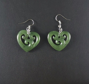Triple Koru Heart Earrings SomethingKiwi