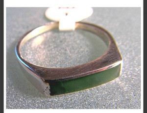 Slim Greenstone Rectangular Ring SomethingKiwi