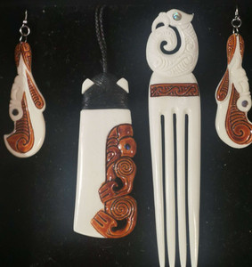 Products: Manaia Heru, Pendant & Wahaika Earrings SomethingKiwi