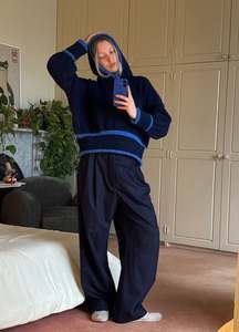 Made To Order: a hooded knit - navy/cobalt (made to order)