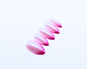 Chroming Christmas Press On Gel Nails: Dragon Fruit Glazed Press-On Nails