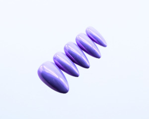 Chroming Christmas Press On Gel Nails: Taro Cake Glaze