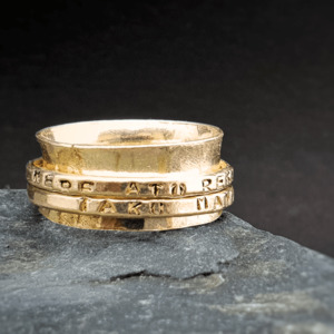 All Jewellery: Double Band Meditation Ring Gold