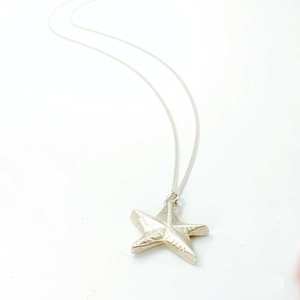 Products: Sandcast Matariki Star Silver Necklace