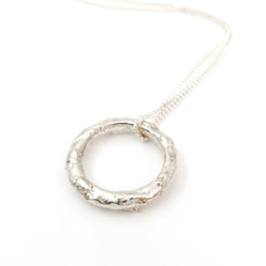 All Jewellery: Sandcast Open Circle Necklace Silver
