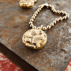 Sandcast Pet Paw GOLD Necklace