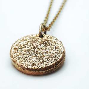 All Jewellery: Sandcast Circle Necklace Gold